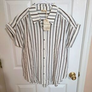 Hem & Thread Striped Collared Shirt